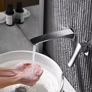 Handle Wall-Mounted Brass Concealed Waterfall Tap-Light Grey